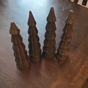 Dark Brown Tree Decor 4pc